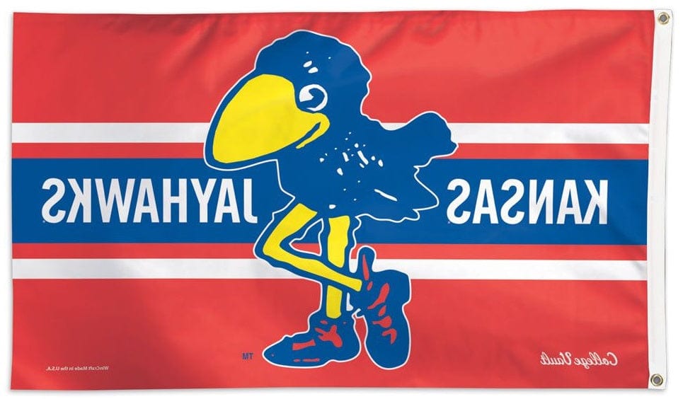 Kansas Jayhawks Flag 3x5 Vintage Throwback Logo heartlandflags
