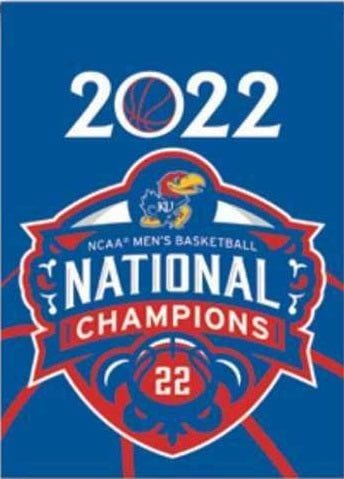 Kansas Jayhawks Garden Flag 2 Sided 2022 Basketball Champions heartlandflags