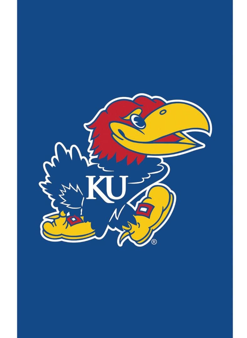 Kansas Jayhawks Garden Flag Applique 2 Sided heartlandflags