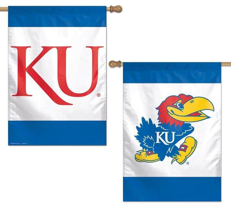 Kansas Jayhawks House Flag 2 Sided Vertical Banner heartlandflags