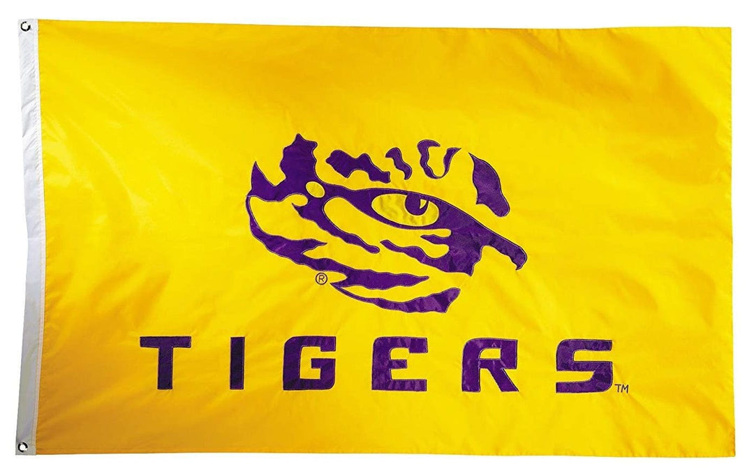 LSU Tigers Flag 2 Sided 3x5 Applique Tiger Eye heartlandflags