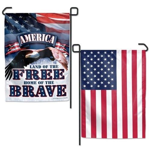 Land of the Free Garden Flag 2 Sided Patriotic US heartlandflags