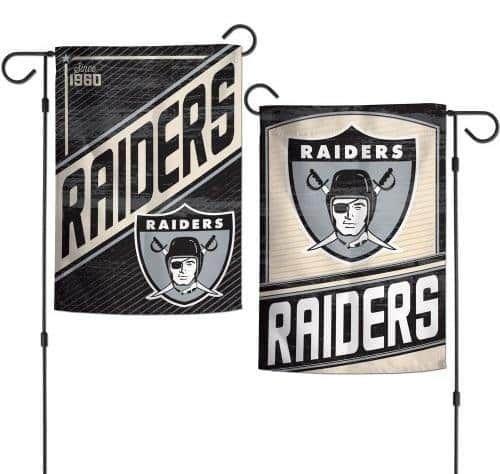 Las Vegas Raiders Garden Flag 2 Sided Retro Classic Logo heartlandflags