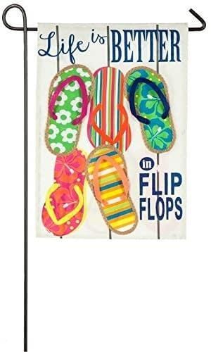 Life Is Better in Flip Flops Garden Flag 2 Sided heartlandflags