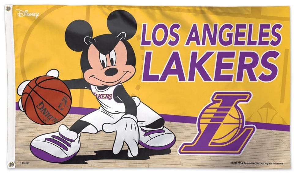 Los Angeles Lakers Flag 3x5 Mickey Mouse Disney heartlandflags