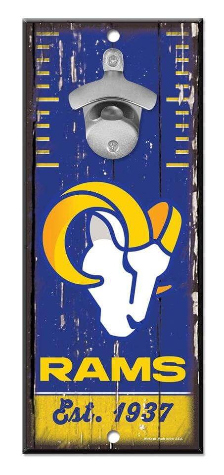 Los Angeles Rams Bottle Opener Wood Sign heartlandflags