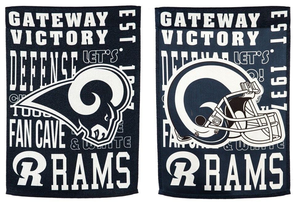 Los Angeles Rams Garden Flag 2 Sided Fan Rules Gateway Victory heartlandflags