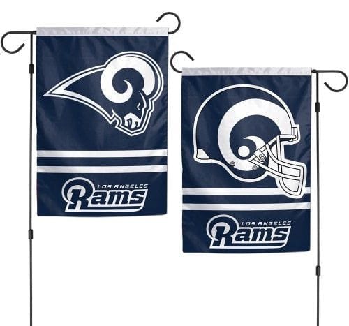 Los Angeles Rams Garden Flag 2 Sided Logo Helmet heartlandflags