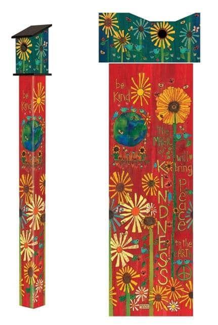 Magic Of Kindness 6 Foot Birdhouse Peace Pole Be Kind heartlandflags