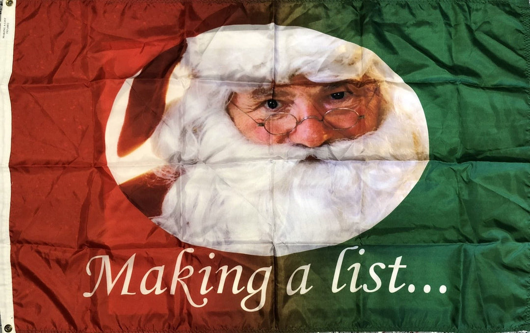 Making A List Christmas Flag 3x5 Santa heartlandflags