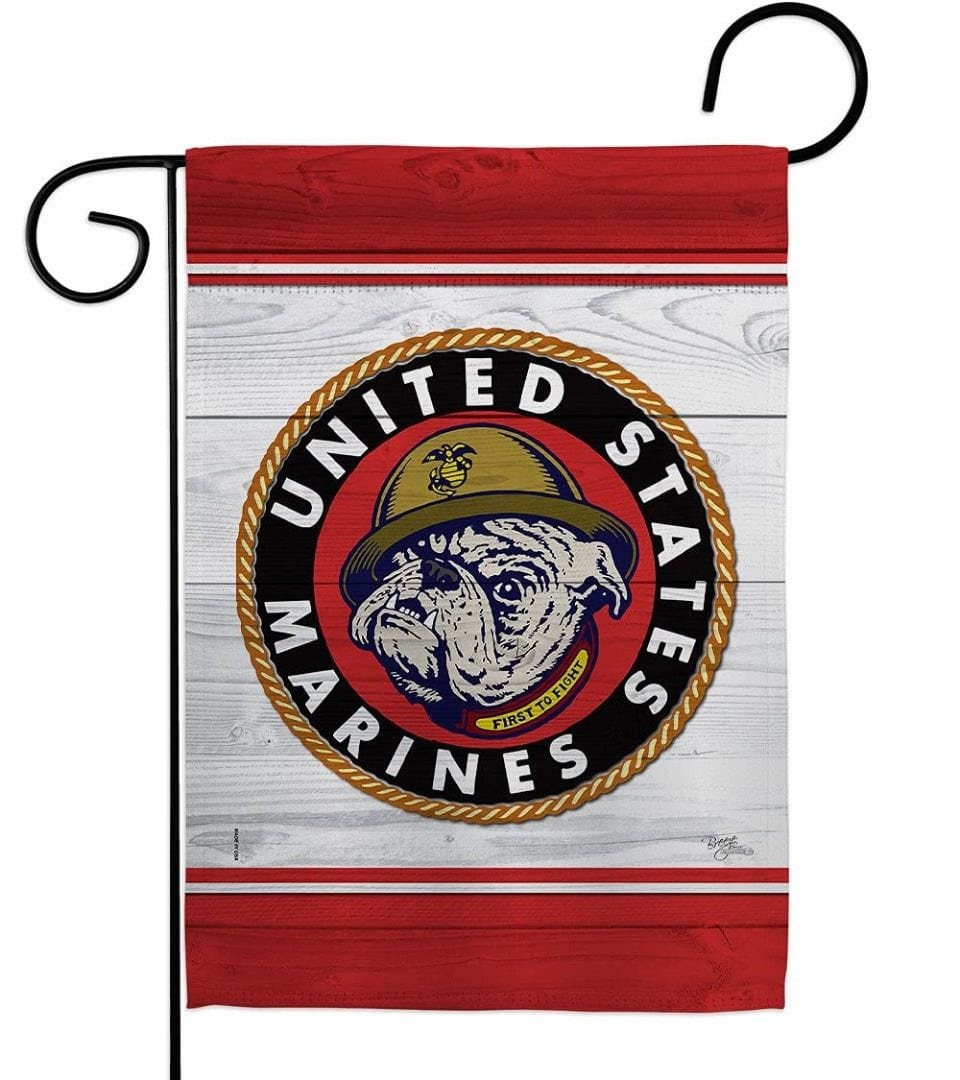 Marine Bulldog Garden Flag 2 Sided Unite States Marines heartlandflags