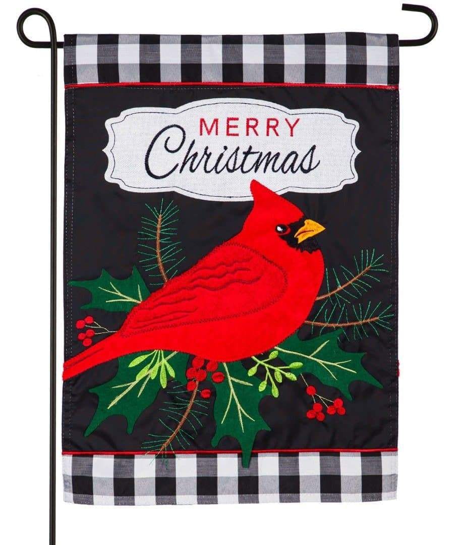 Merry Christmas Cardinal Garden Flag 2 Sided Decorative heartlandflags