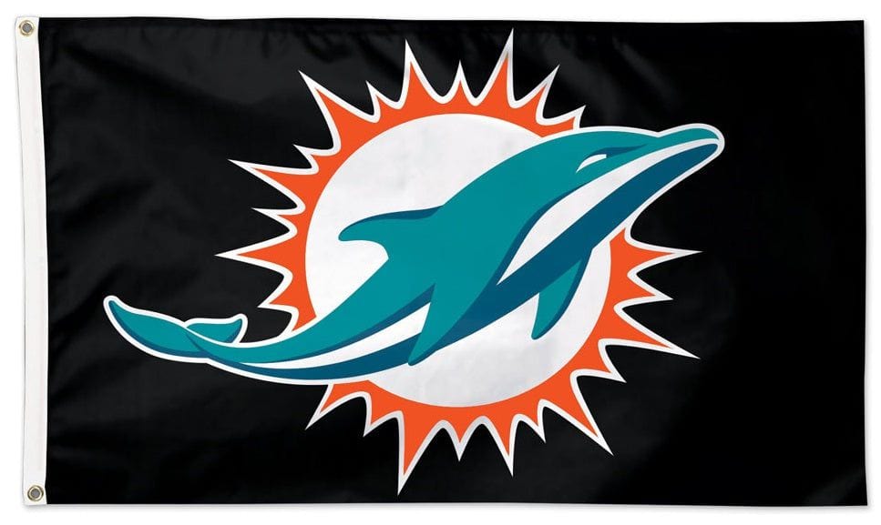 Miami Dolphins Flag 3x5 Black heartlandflags