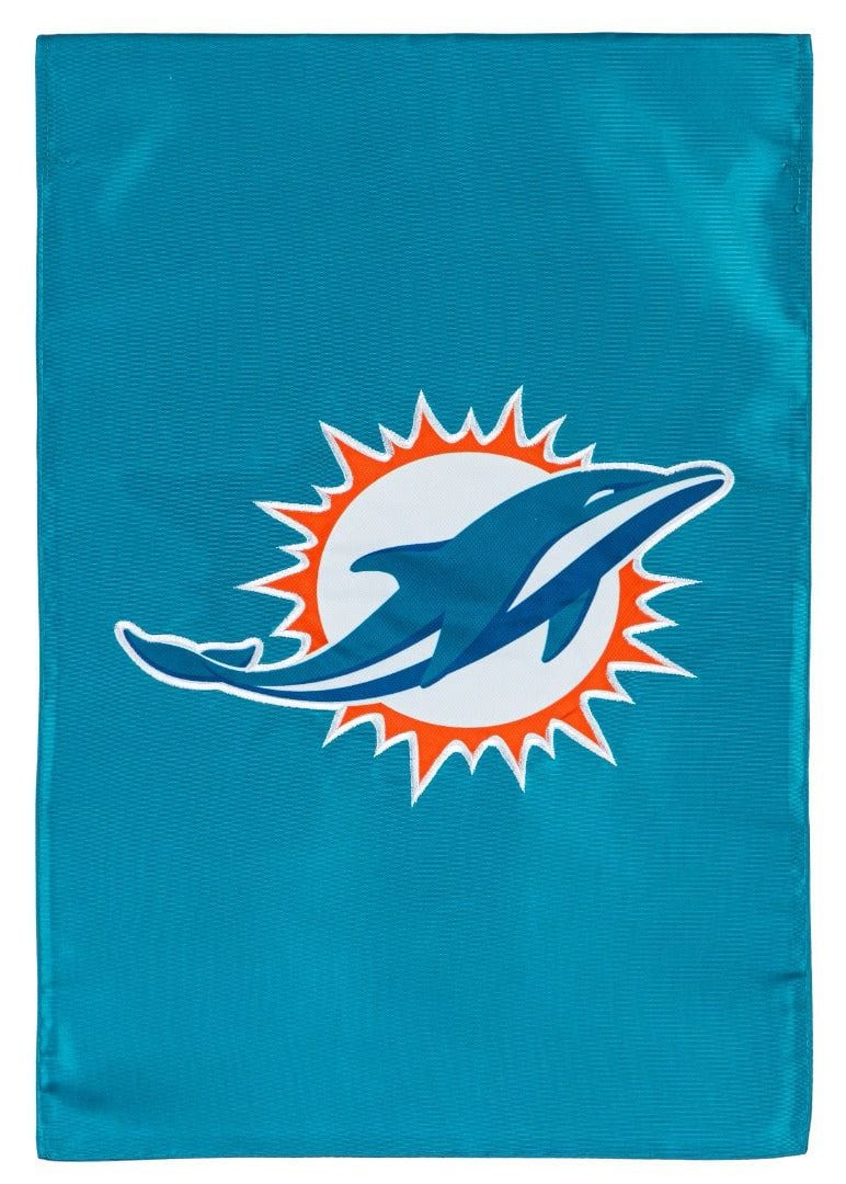 Miami Dolphins Garden Flag 2 Sided Applique Logo heartlandflags