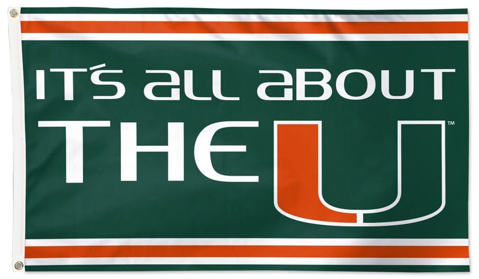 Miami Hurricanes Flag 3x5 Its All About The U Logo heartlandflags