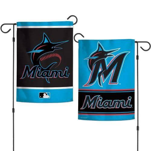 Miami Marlins Garden Flag 2 Sided Logo heartlandflags