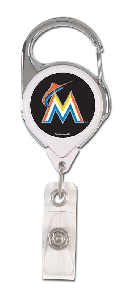 Miami Marlins Reel 2 Sided Retractable Name ID Holder heartlandflags