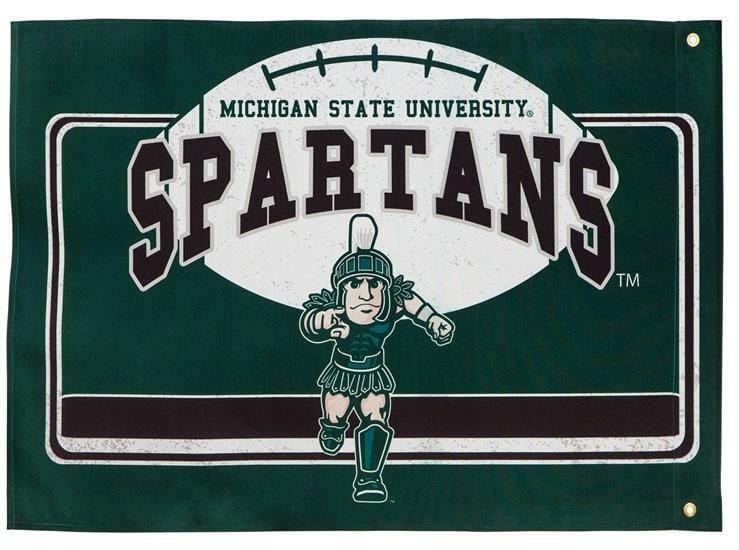 Michigan State Spartans Flag 2 Sided Football Logo heartlandflags