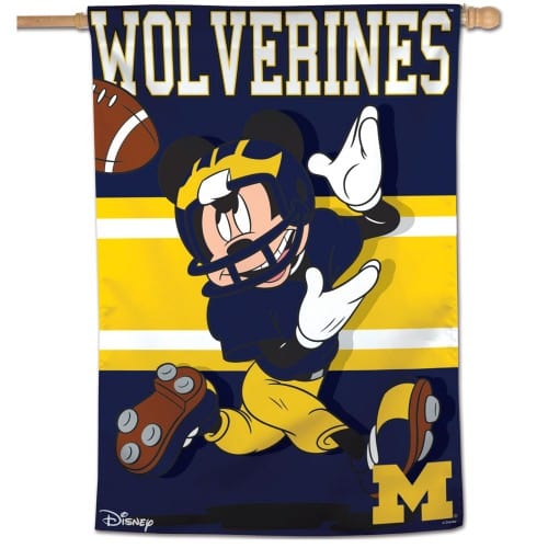 Michigan Wolverines Flag Mickey Mouse Football Banner heartlandflags