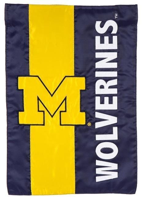 Michigan Wolverines Garden Flag 2 Sided Applique heartlandflags