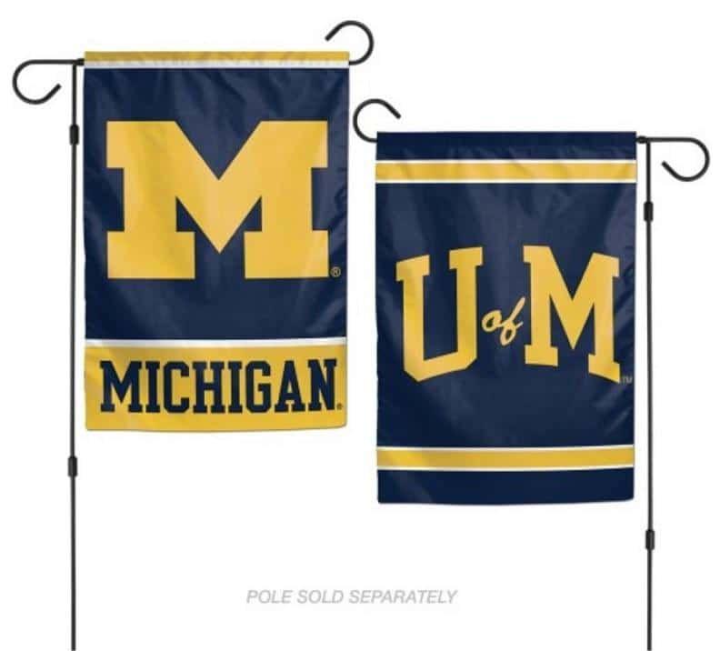 Michigan Wolverines Garden Flag 2 Sided Logo heartlandflags