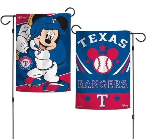 Mickey Mouse Texas Rangers Garden Flag 2 Sided Baseball heartlandflags