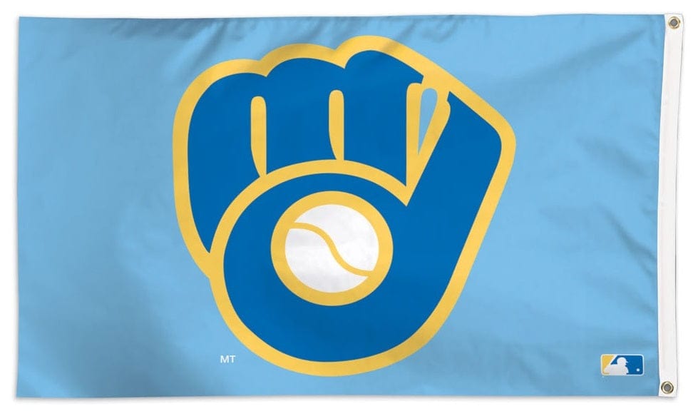 Milwaukee Brewers Flag 3x5 Throwback Glove Logo heartlandflags