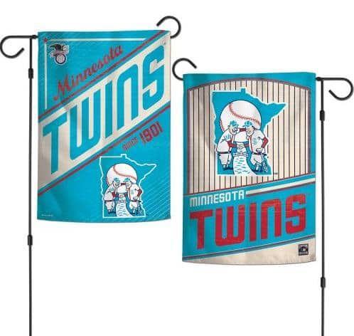 Minnesota Twins Garden Flag 2 Sided Classic Logo Pinstripe heartlandflags