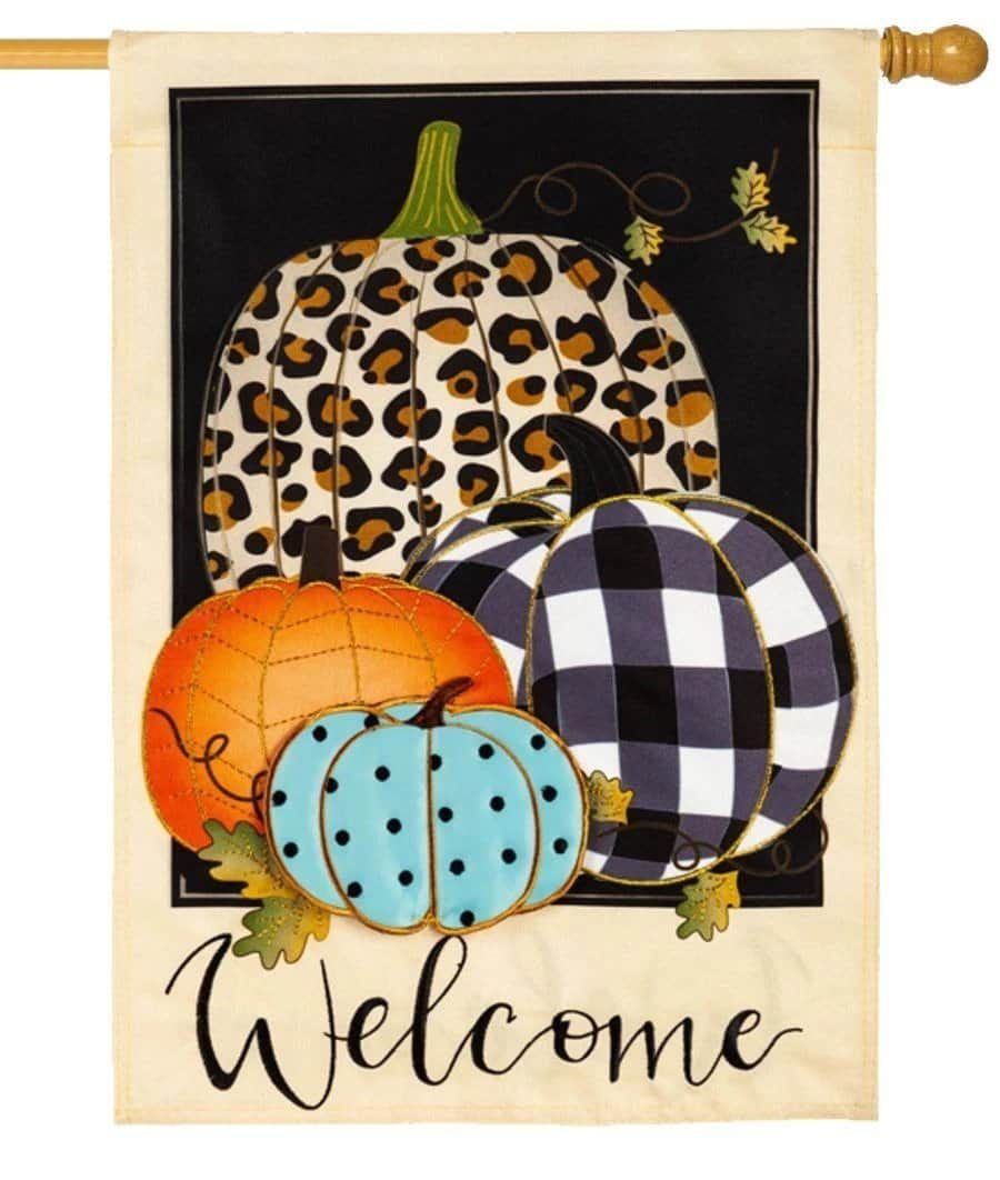 Mixed Print Pumpkins Flag 2 Sided House Banner heartlandflags