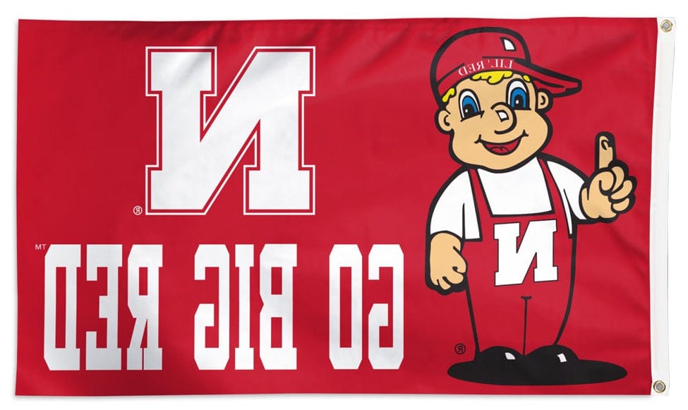 Nebraska Flag 3x5 Mascot Go Big Red heartlandflags