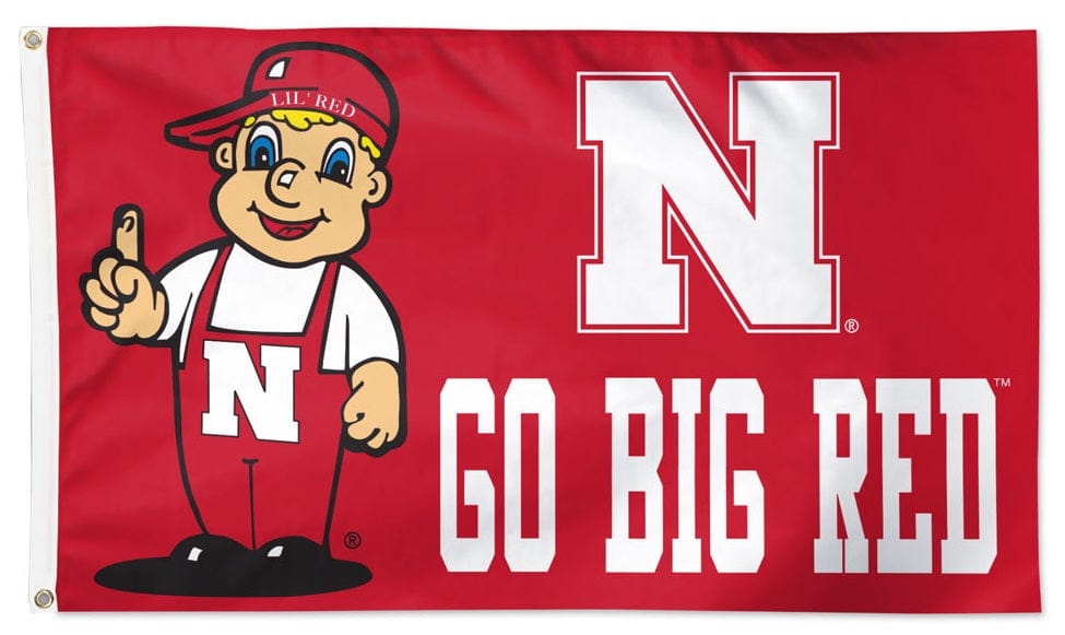 Nebraska Flag 3x5 Mascot Go Big Red heartlandflags