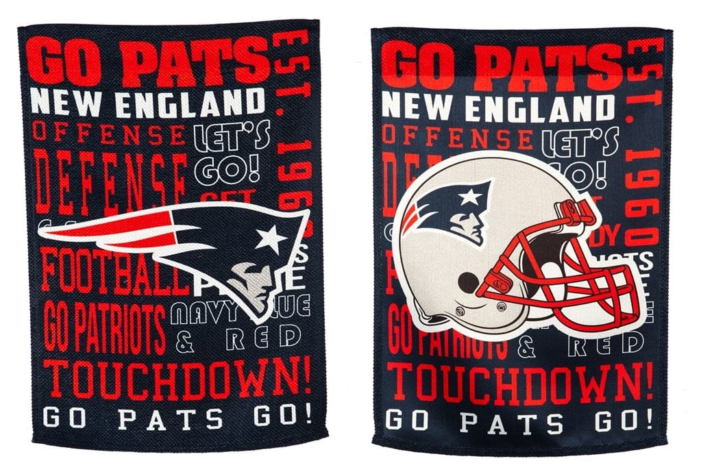 New England Patriots Garden Flag 2 Sided Fan Rules Go Pats Go heartlandflags