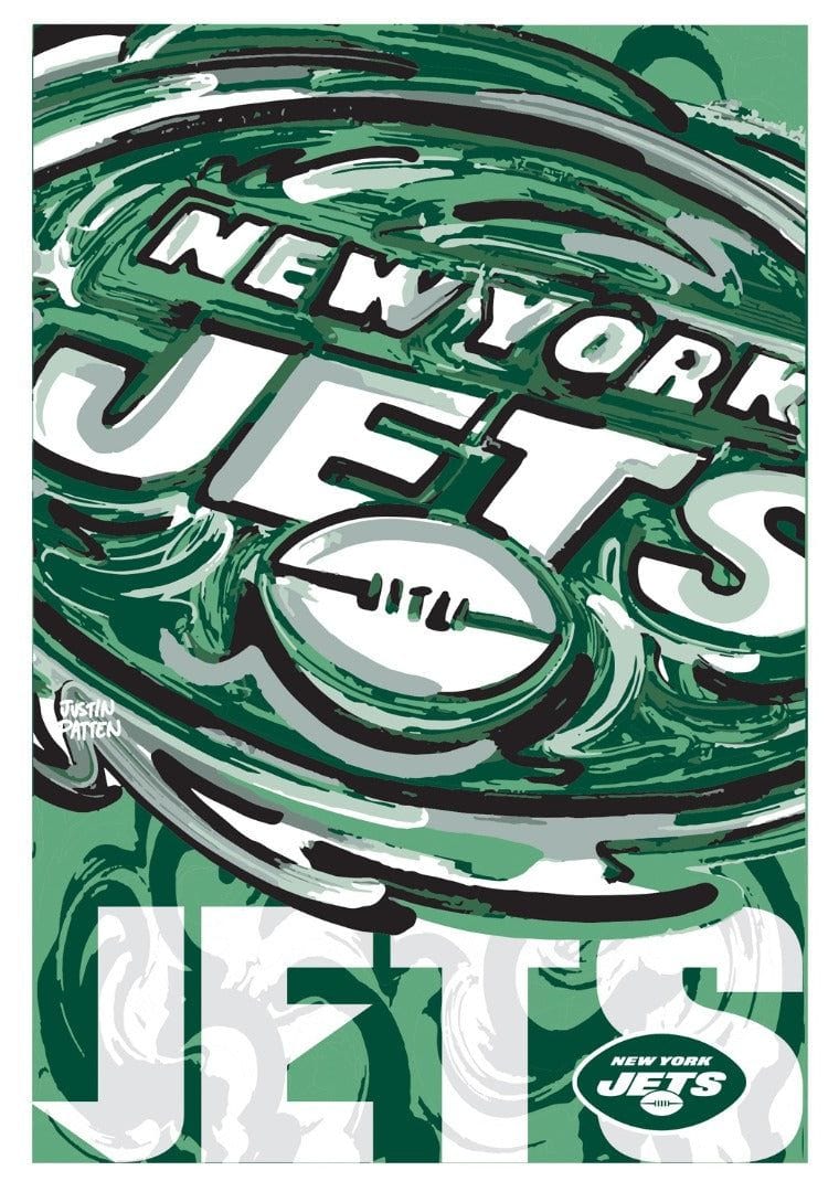 New York Jets Garden Flag 2 Sided Justin Patten Logo heartlandflags