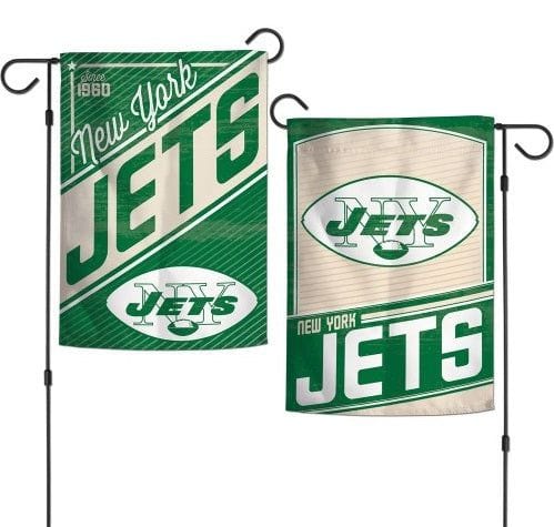 New York Jets Garden Flag 2 Sided Retro Classic Logo heartlandflags