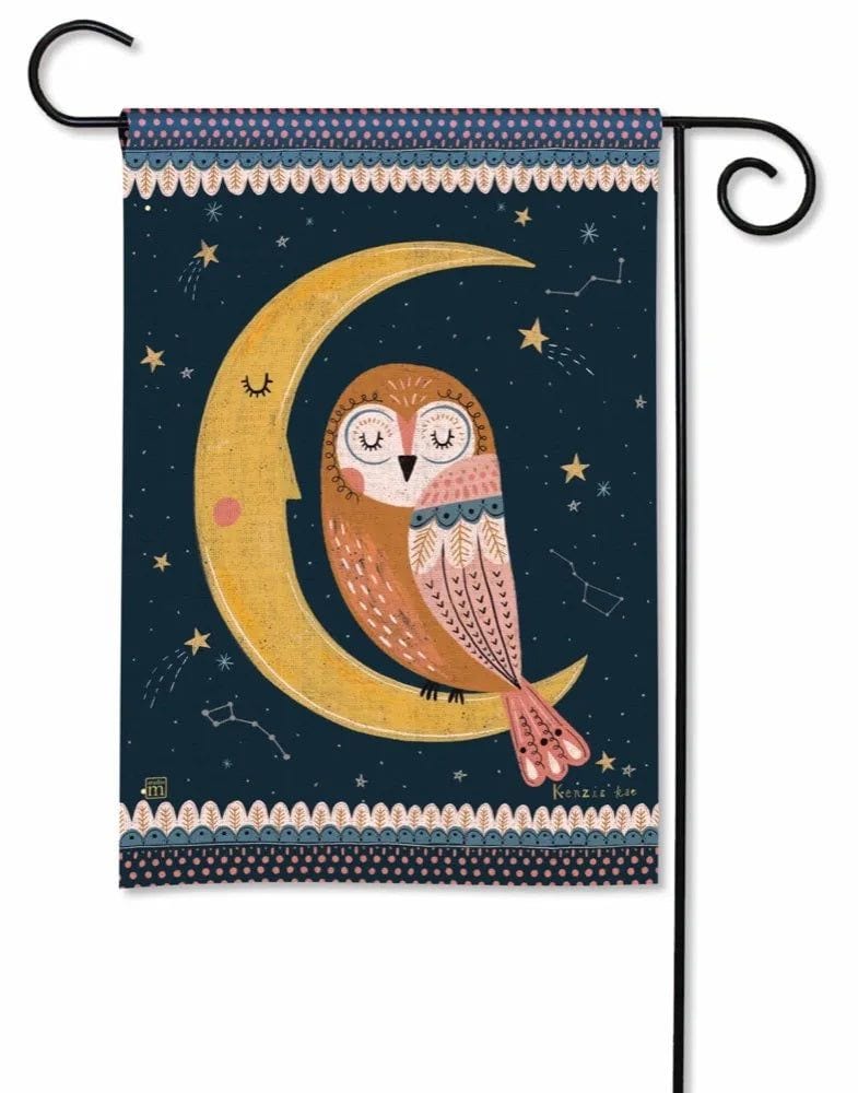 Nighttime Owl Garden Flag 2 Sided Decorative heartlandflags