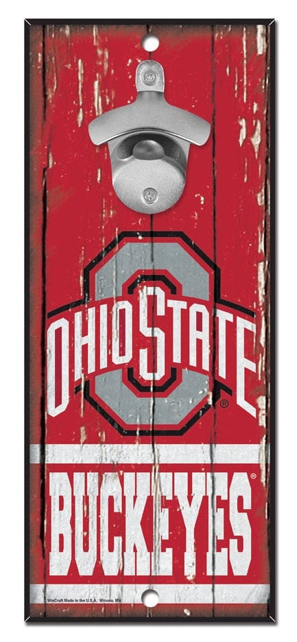 Ohio State Buckeyes Bottle Opener Wood Sign heartlandflags