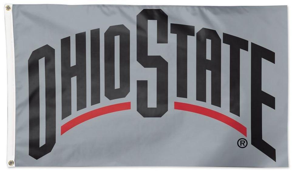 Ohio State Buckeyes Flag 3x5 Logo Grey heartlandflags