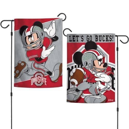 Ohio State Buckeyes Garden Flag 2 Sided Disney Mickey Mouse heartlandflags