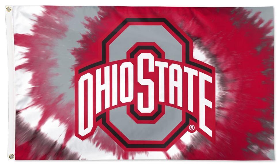 Ohio State Flag 3x5 Tie Dye heartlandflags