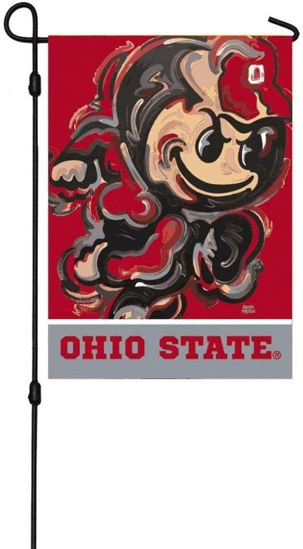 Ohio State University Garden Flag 2 Sided Justin Patten Brutus heartlandflags