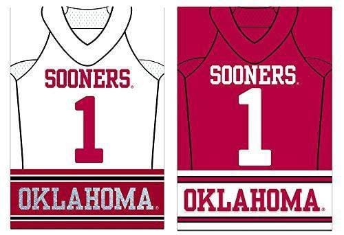 Oklahoma Sooners Garden Flag 2 Sided Jersey heartlandflags