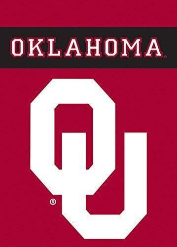 Oklahoma Sooners Garden Flag 2 Sided Logo heartlandflags