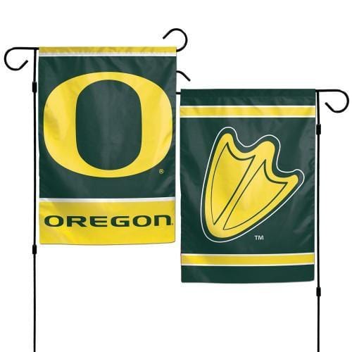 Oregon Ducks 2 Sided Garden Flag Double Logo heartlandflags