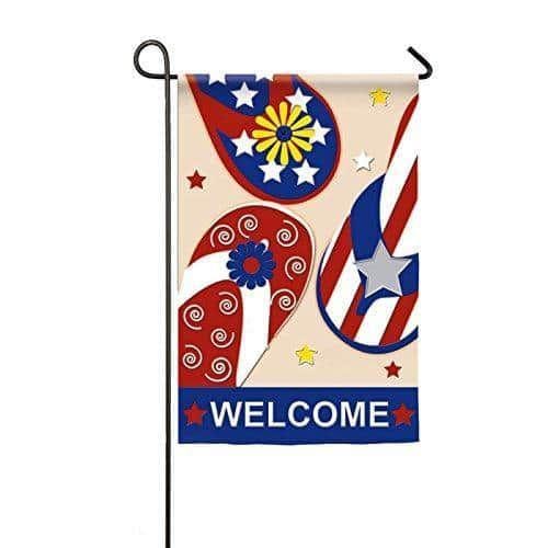 Patriotic Flip Flop Welcome Garden Flag 2 Sided Applique heartlandflags