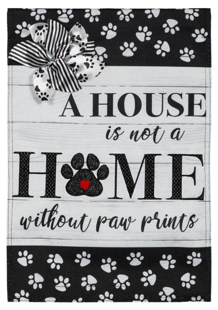 Paw Prints Garden Flag 2 Sided Burlap heartlandflags