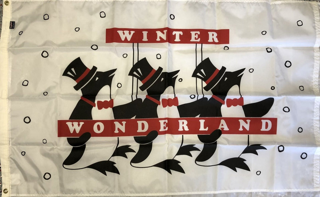 Penguins Winter Wonderland Flag 3x5 heartlandflags