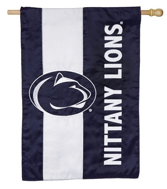 Penn State Nittany Lions Flag 2 Sided Embellished Logo Applique House Banner heartlandflags