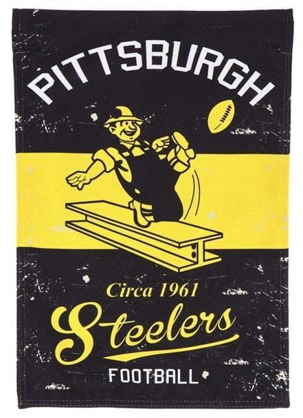 Pittsburgh Steelers Garden Flag Vintage Throwback Logo 2 Sided heartlandflags
