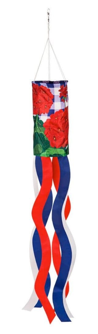 Plaid Patriotic Geraniums Windsock 40 Inches Long heartlandflags