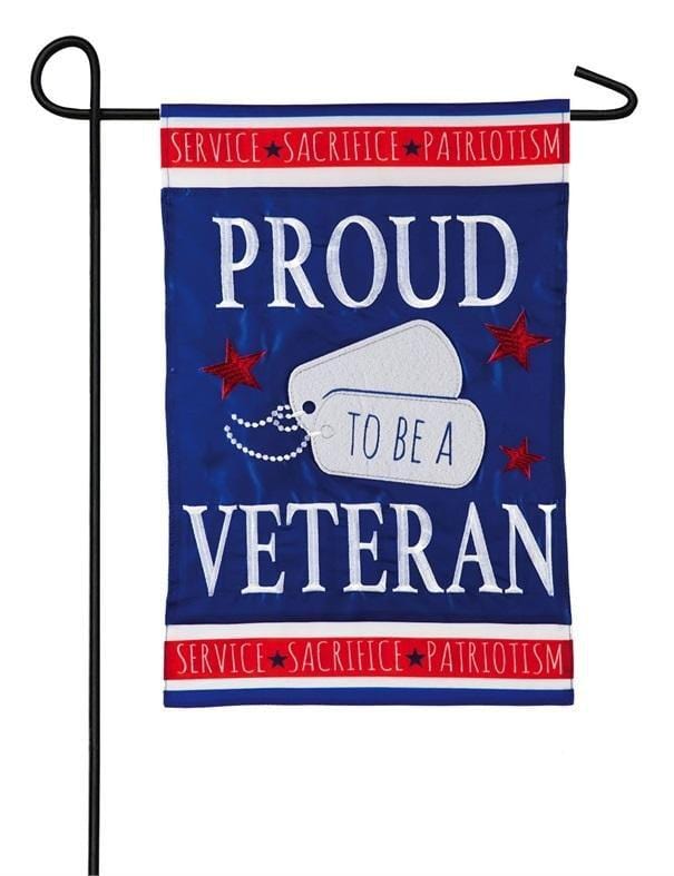 Proud Veteran Garden Flag 2 Sided Applique heartlandflags